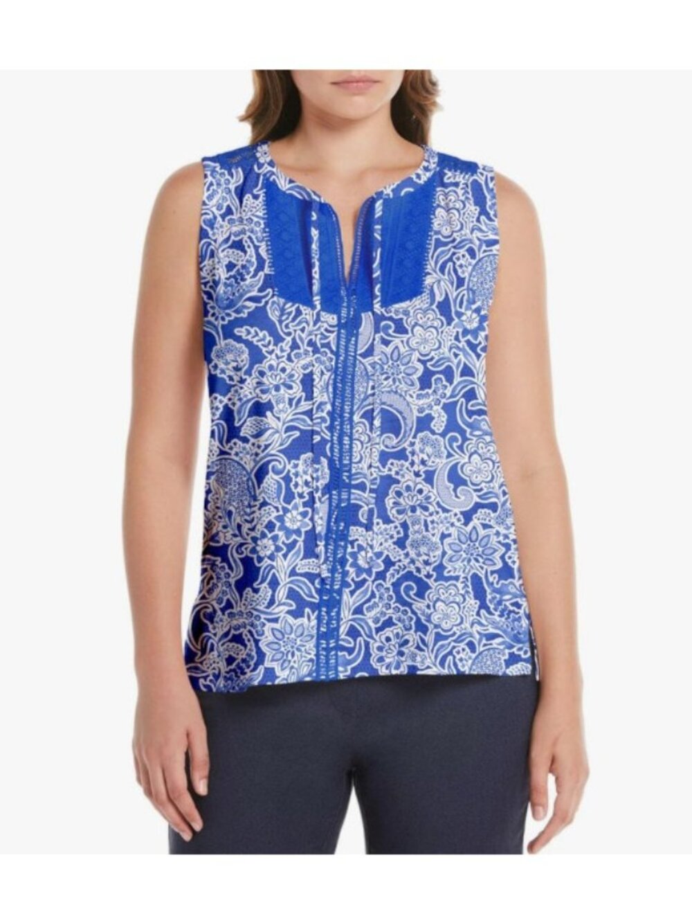 Rafaella Women’s Sleeveless Top-Size Small- Amparo Blue-NWT
